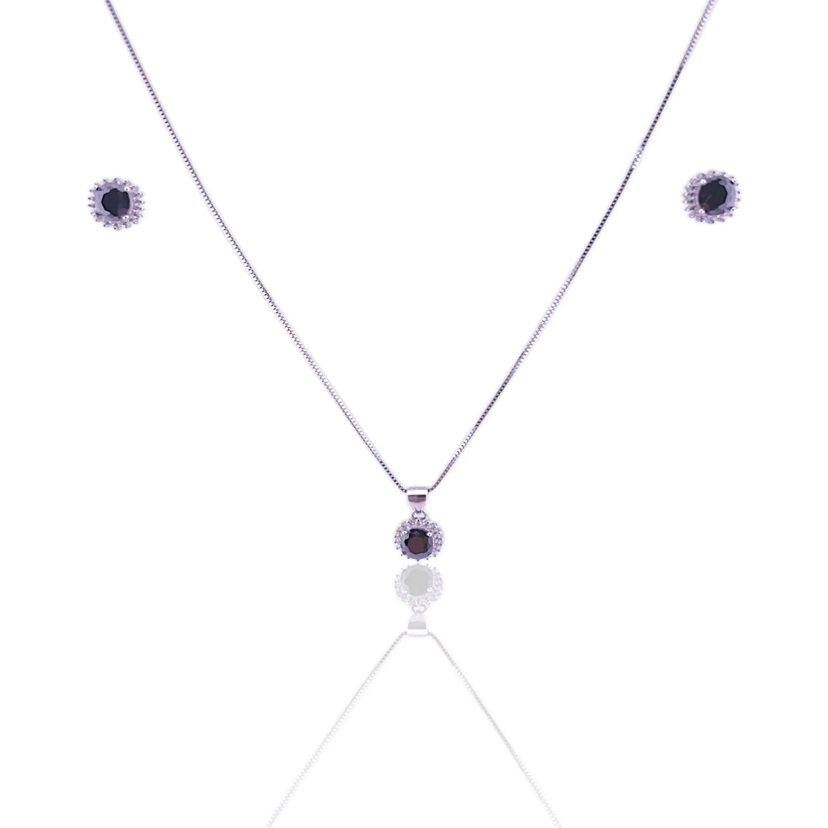 Black stone chain set