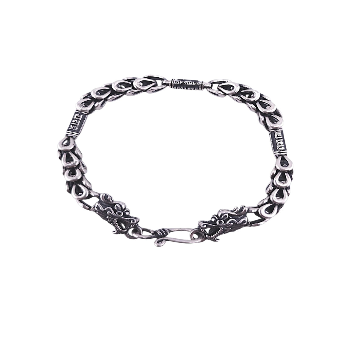 Silver oxidize Dragon Men's Bracelet