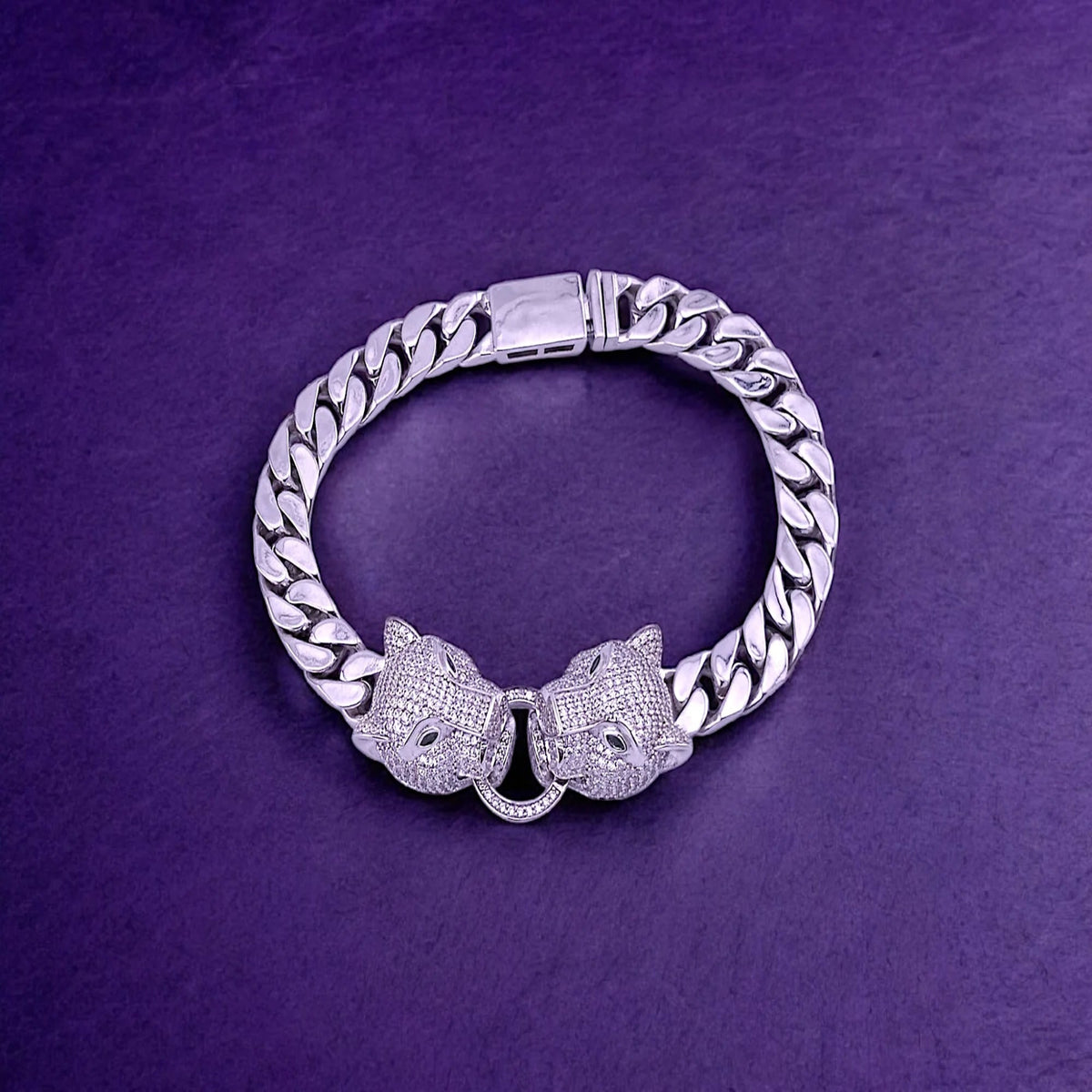 Panther face men braslet