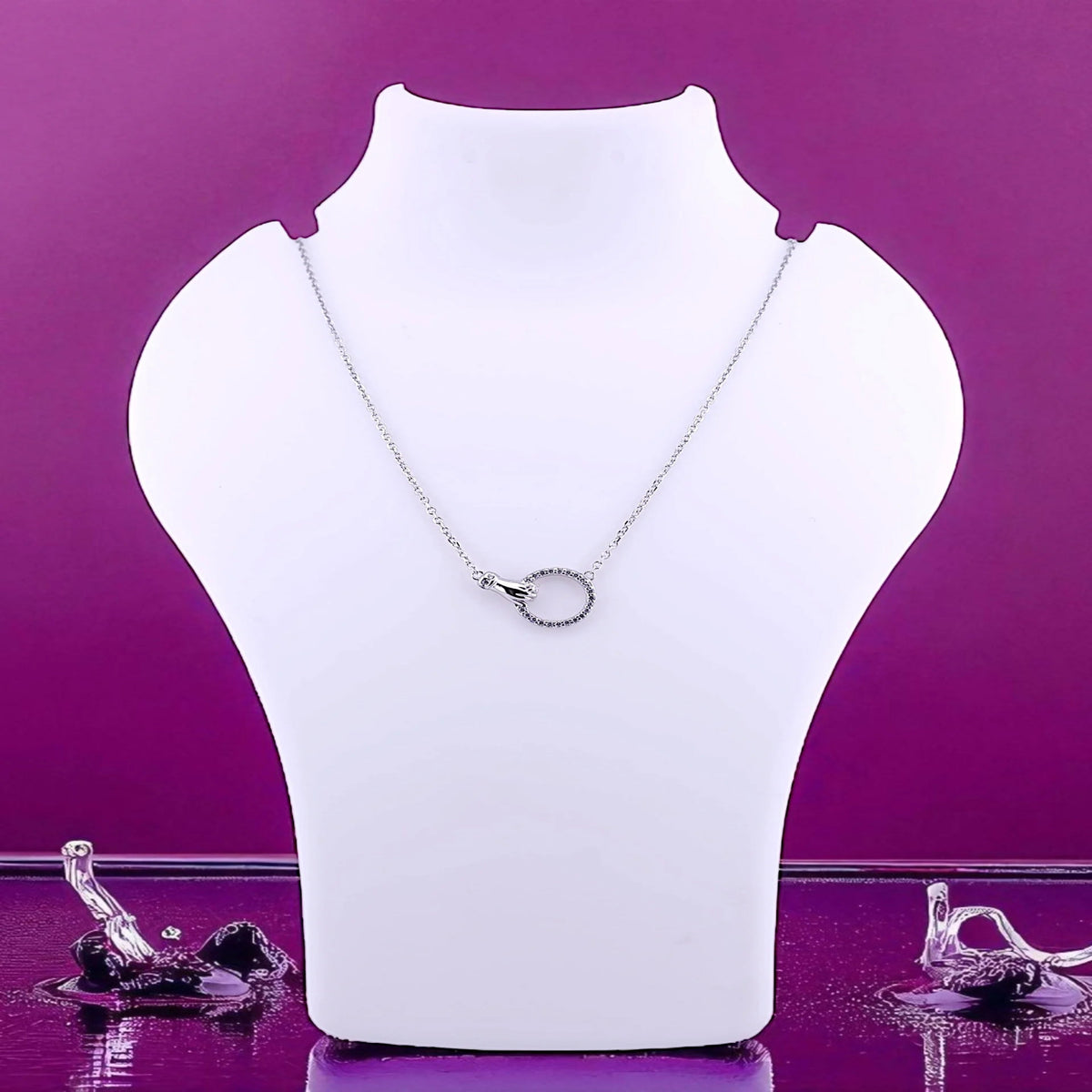 Round ring hand Pendant chain set