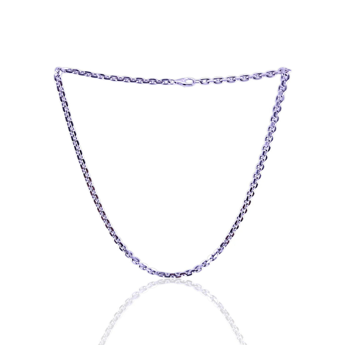 Real rhodium solid mens chain
