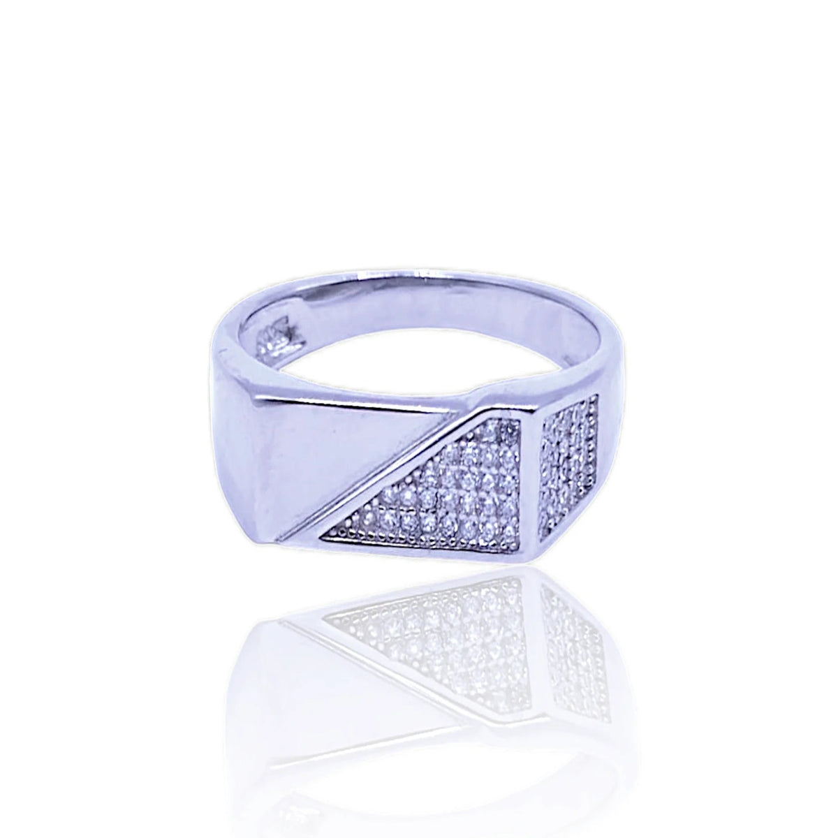 Pure silver men ring