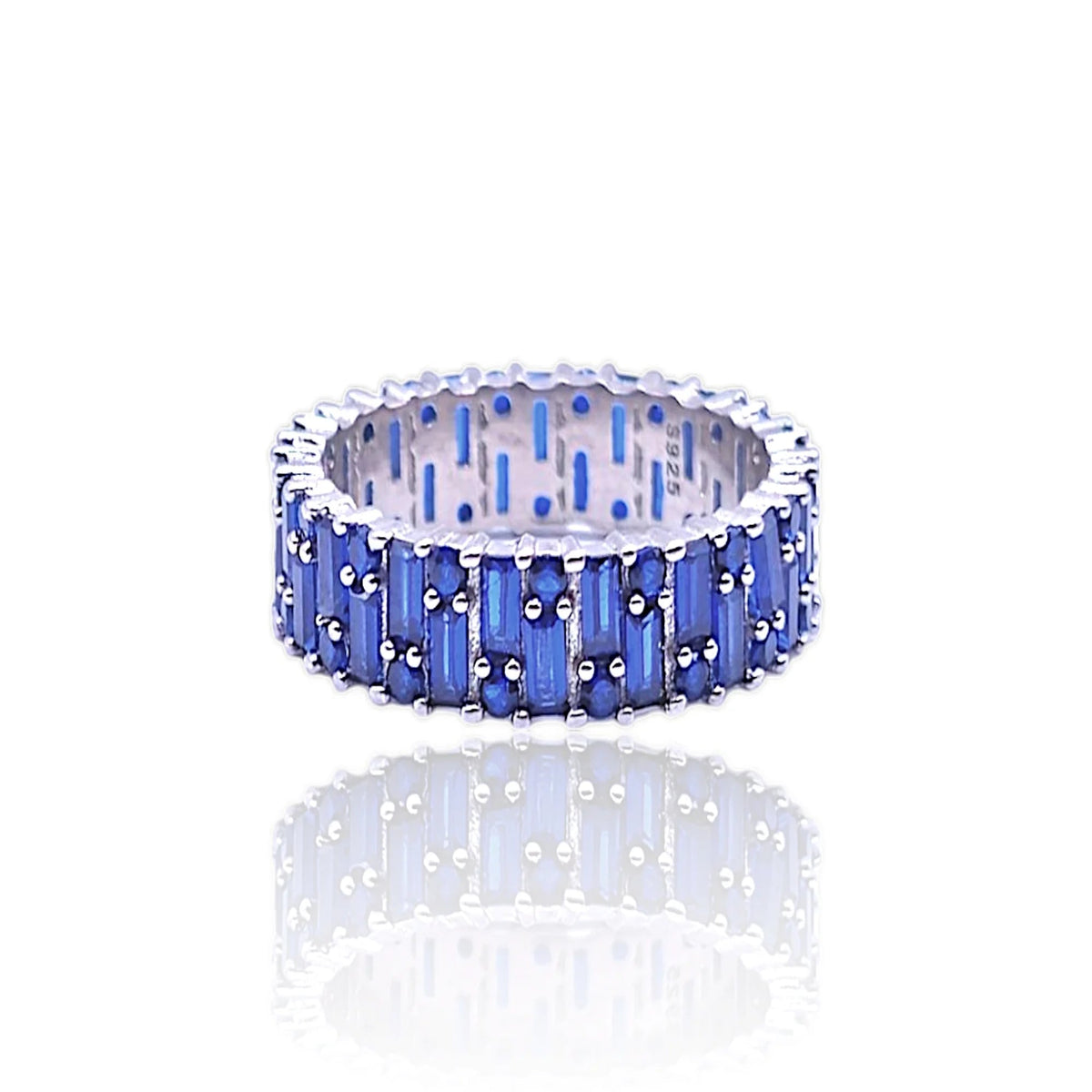 Blue stone band ring