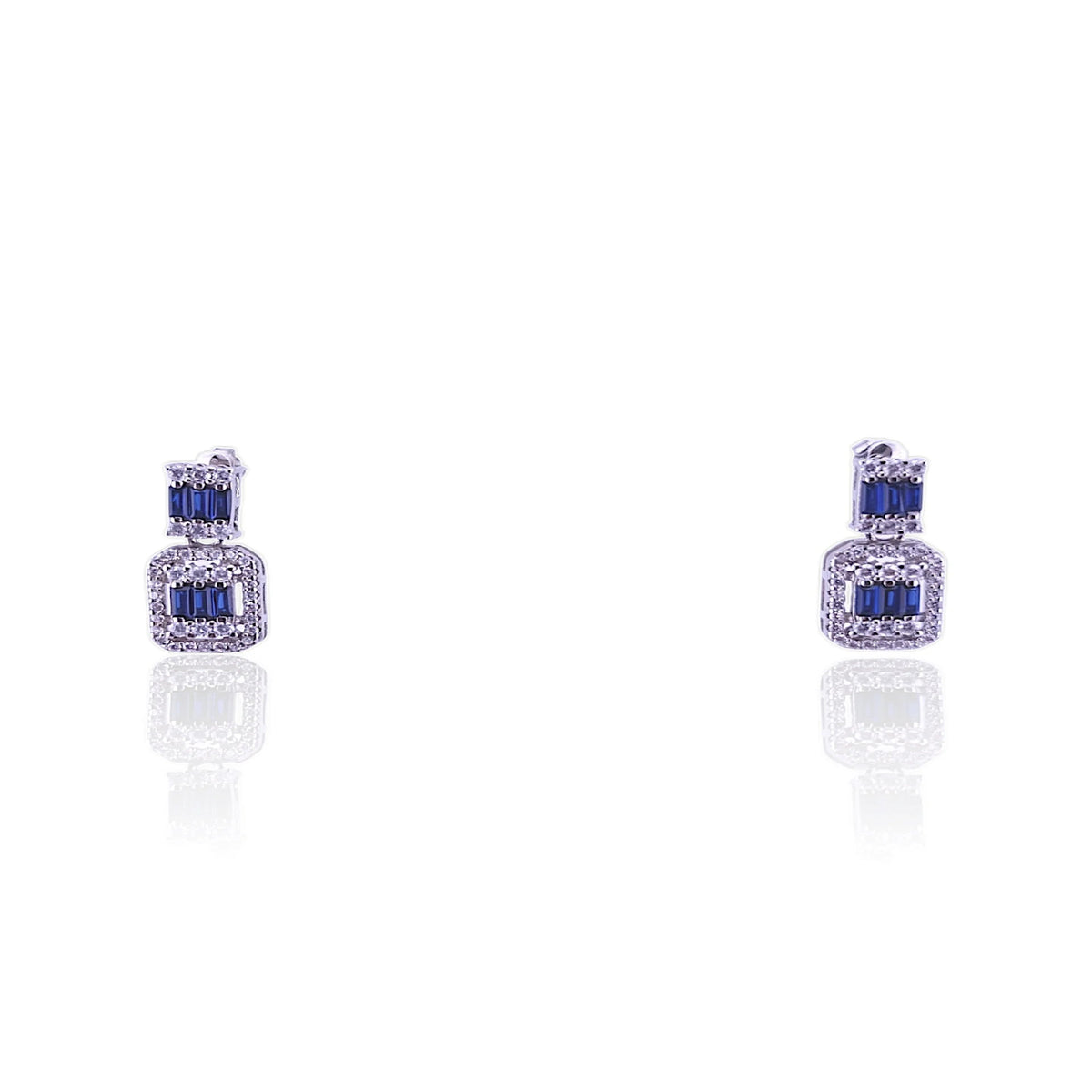 Blue stone fancy earring
