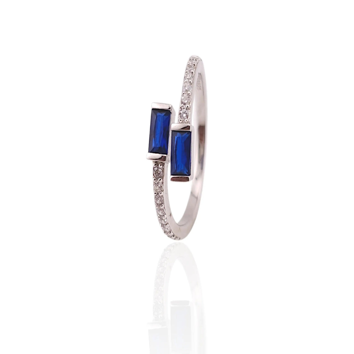 Blue stone adjustable women ring