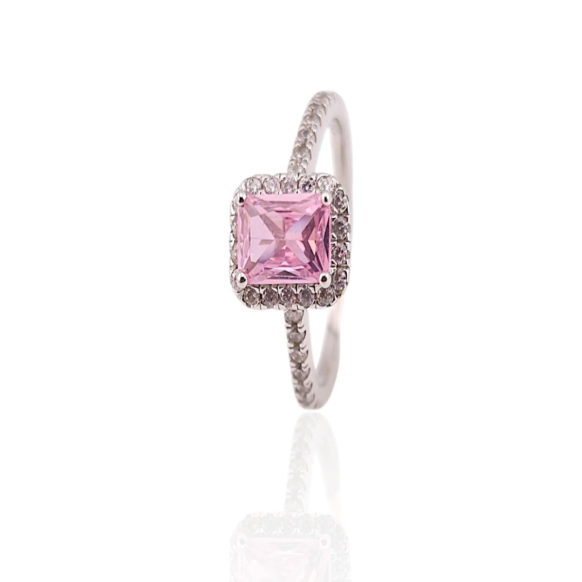 Pink stone women ring