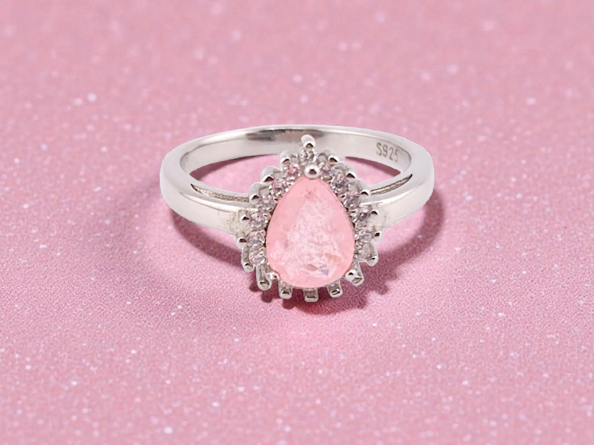 Pink stone women ring