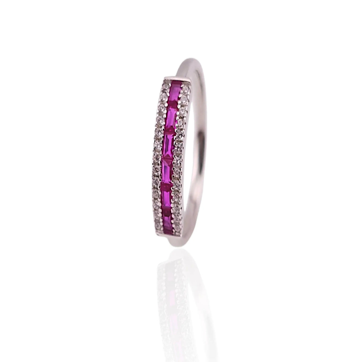 Premium silver green stone women ring