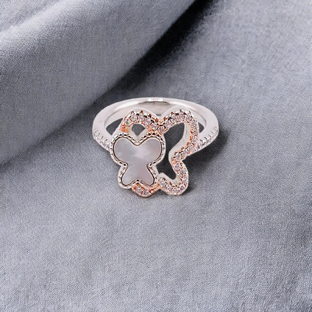 Double Butterfly women ring