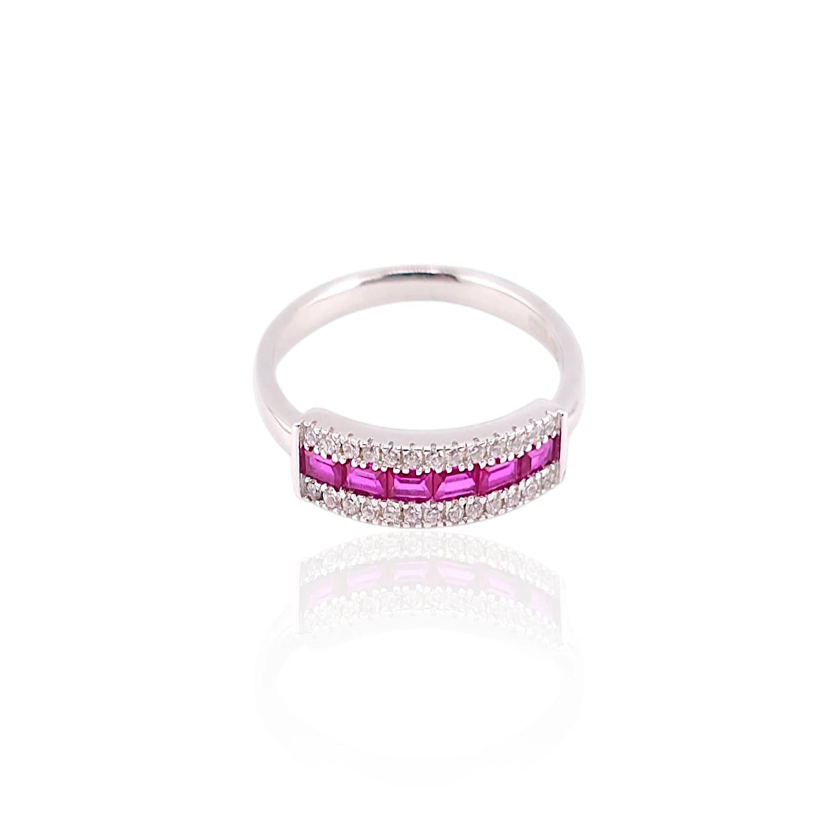 Premium silver green stone women ring