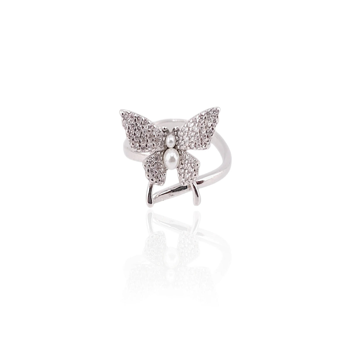 Premium Butterfly ring with pearl