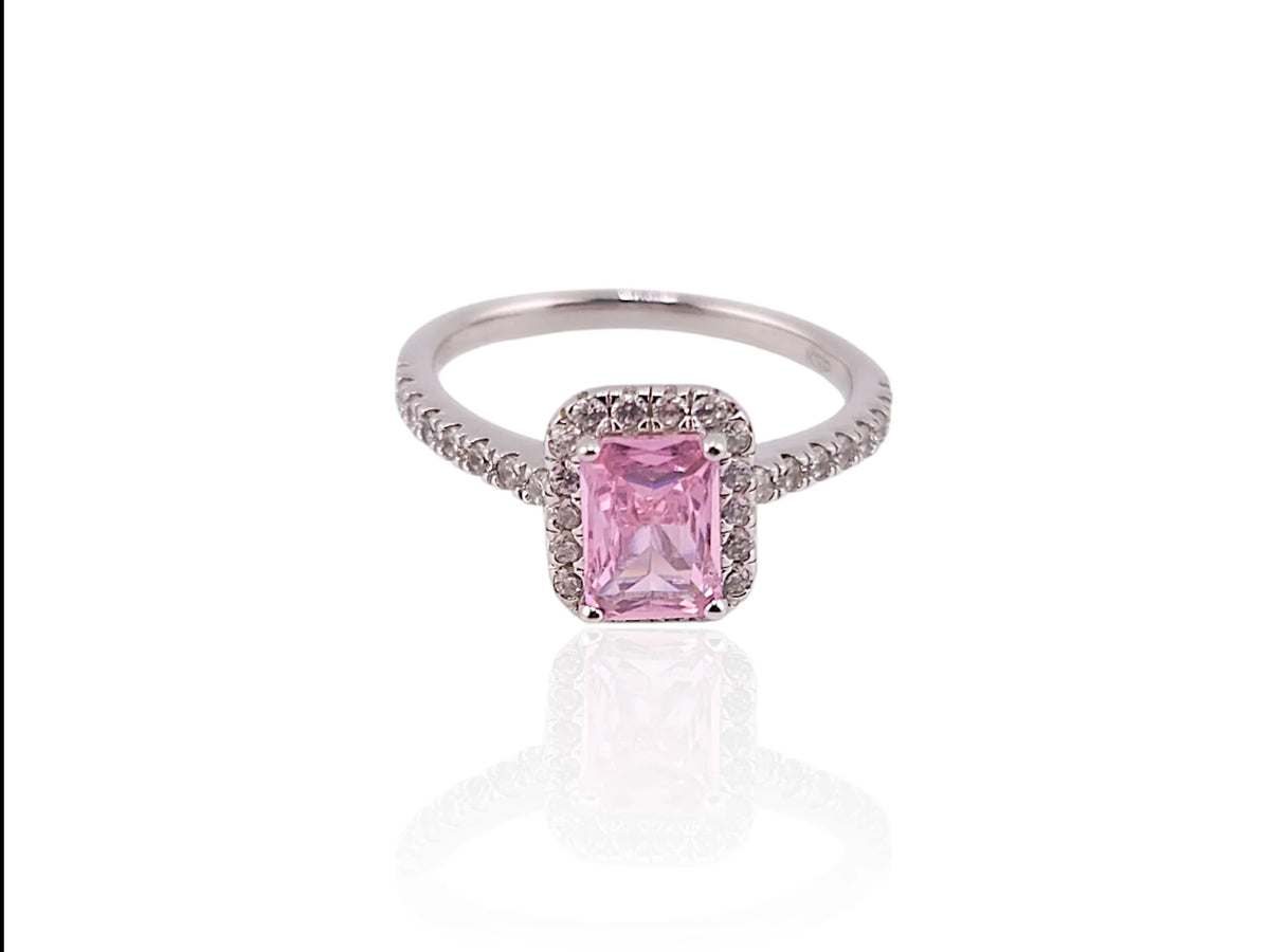 Pink stone women ring