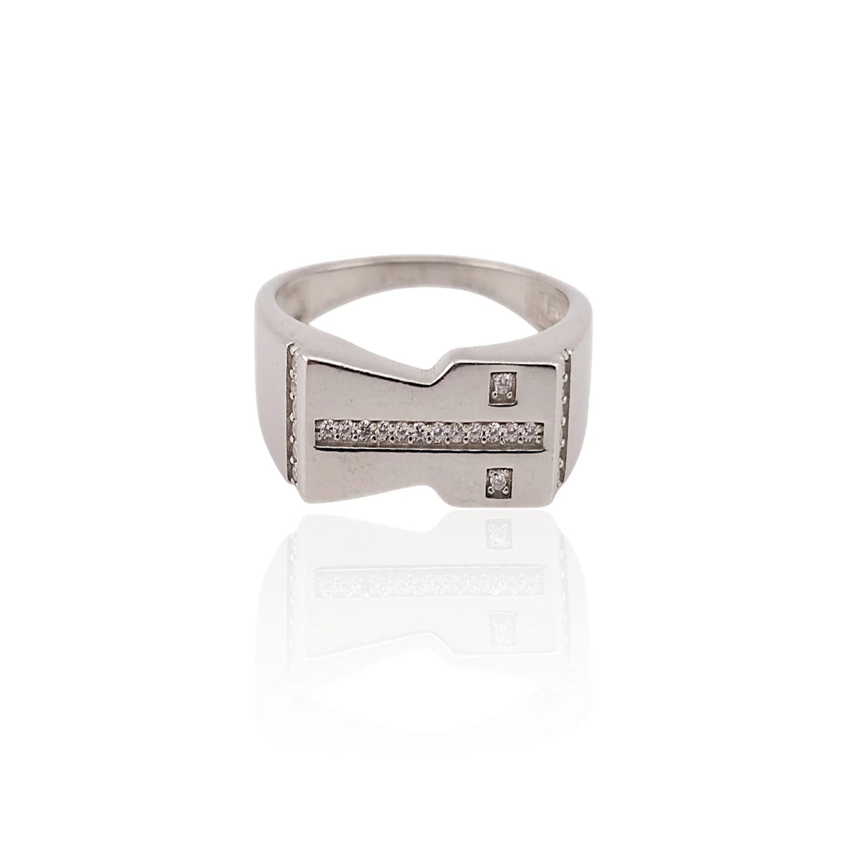Pure silver men ring
