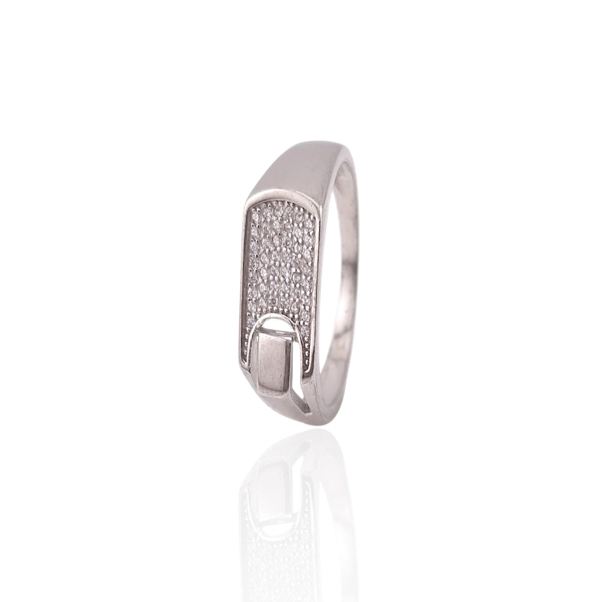 Pure silver men ring