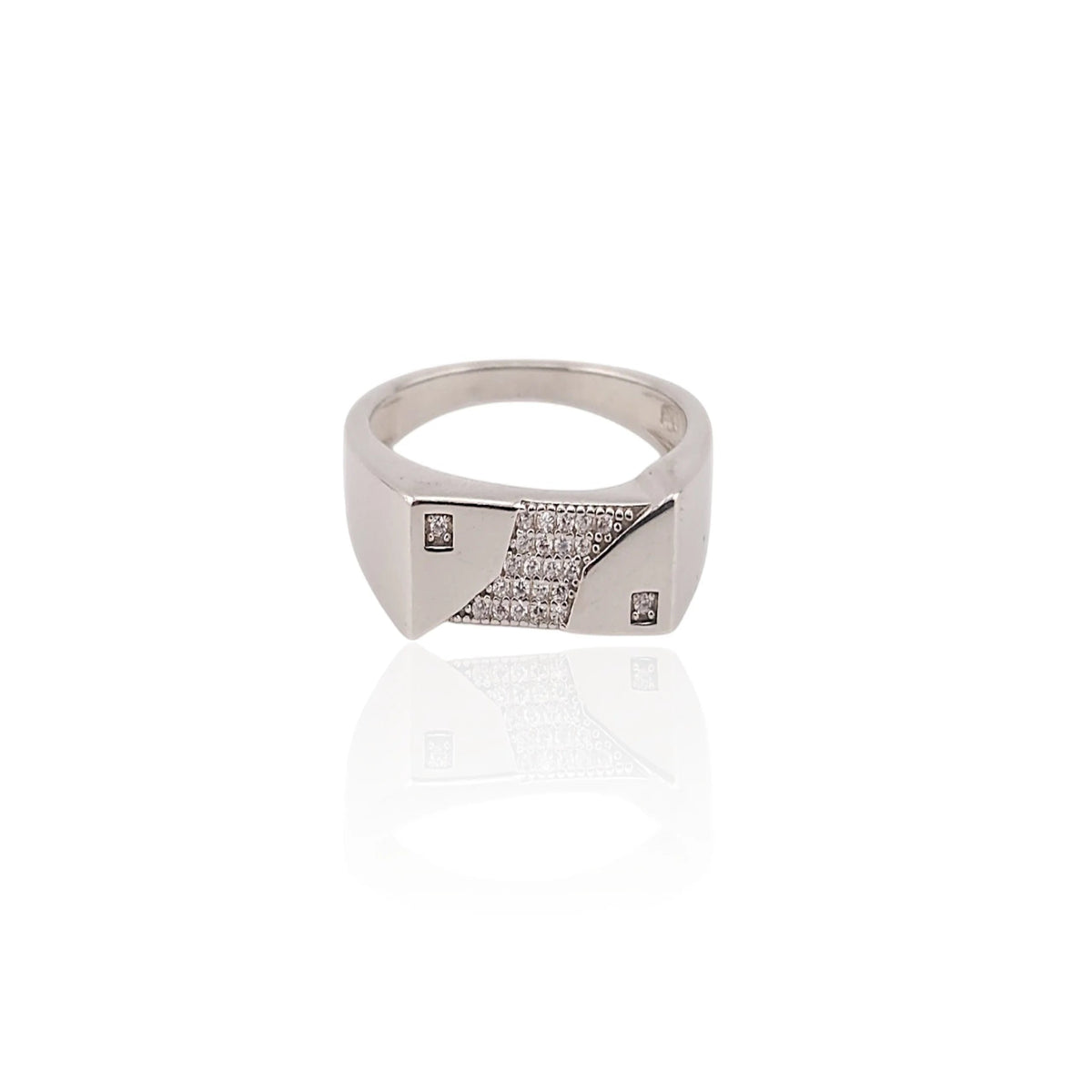 Pure silver men ring