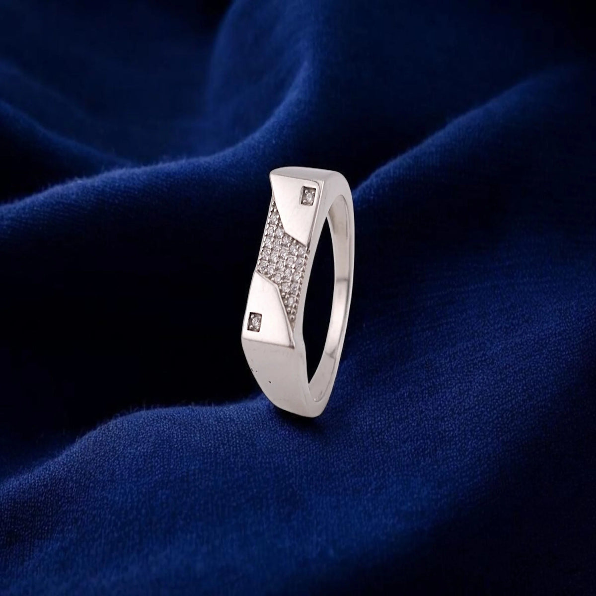 Pure silver men ring
