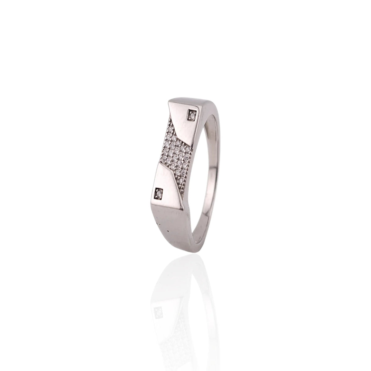 Pure silver men ring