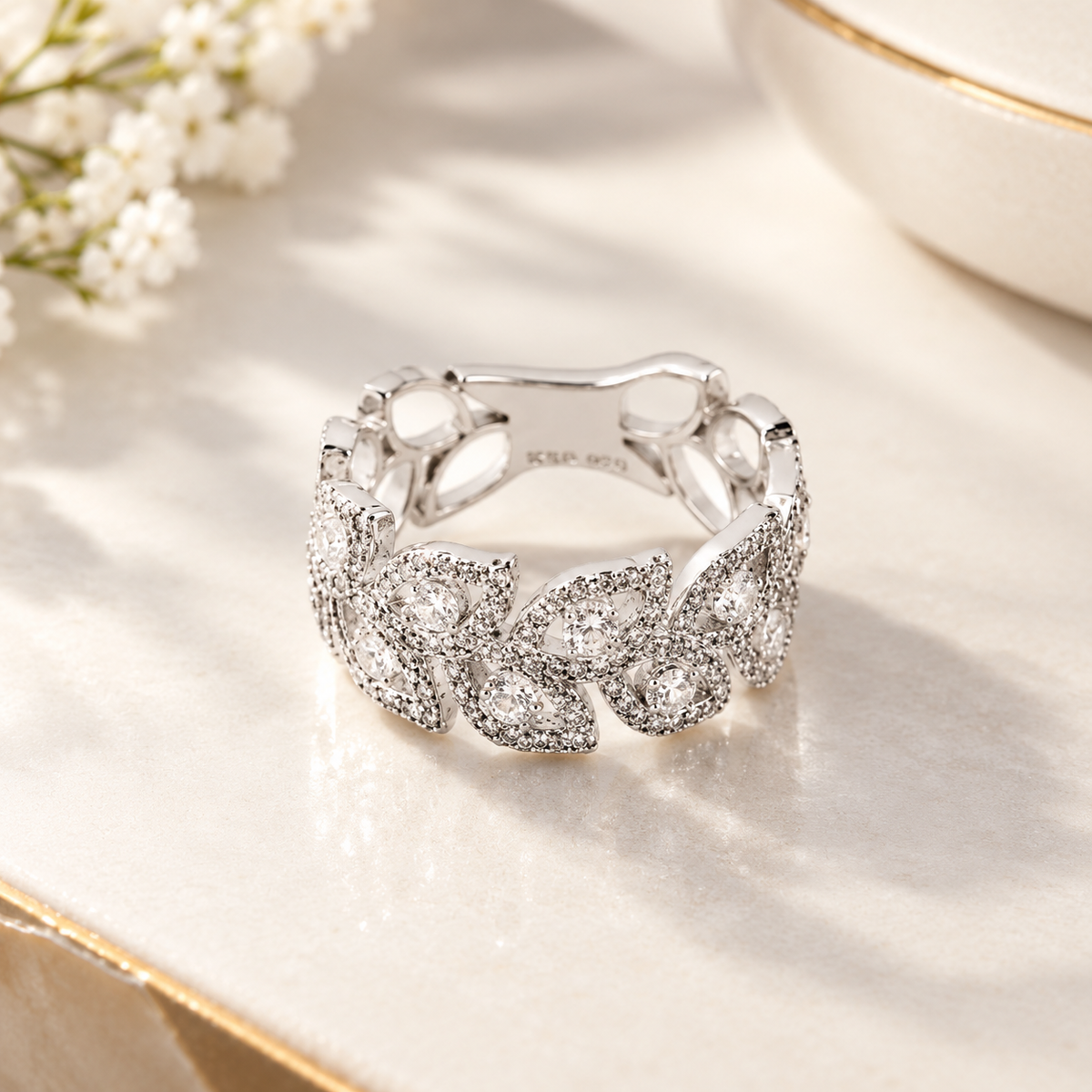 CZ Stone pure silver women ring