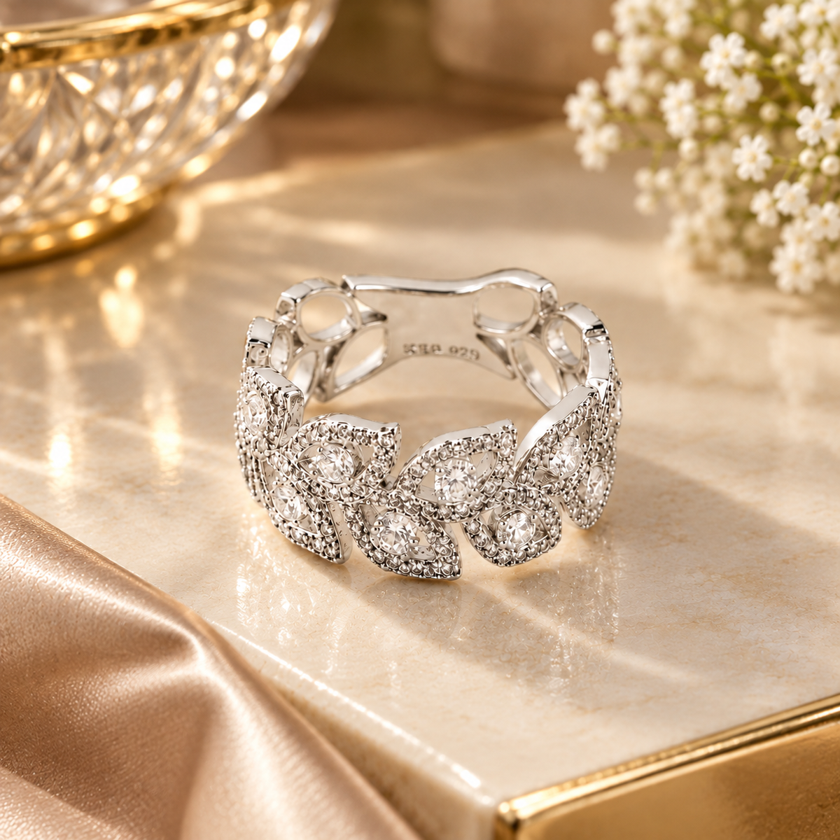 CZ Stone pure silver women ring