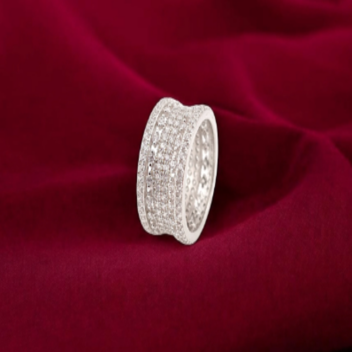 CZ stone band ring
