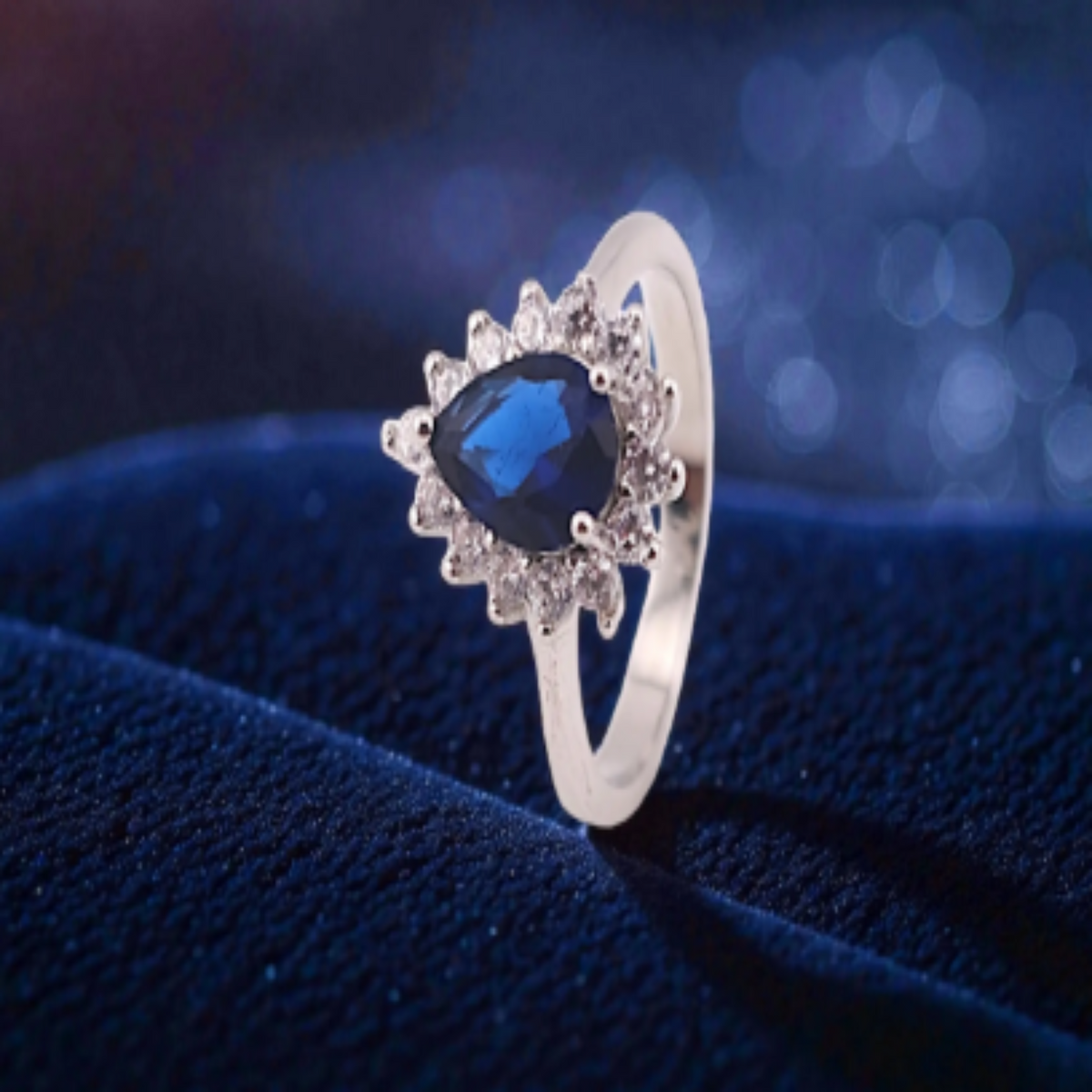 Blue stone women ring