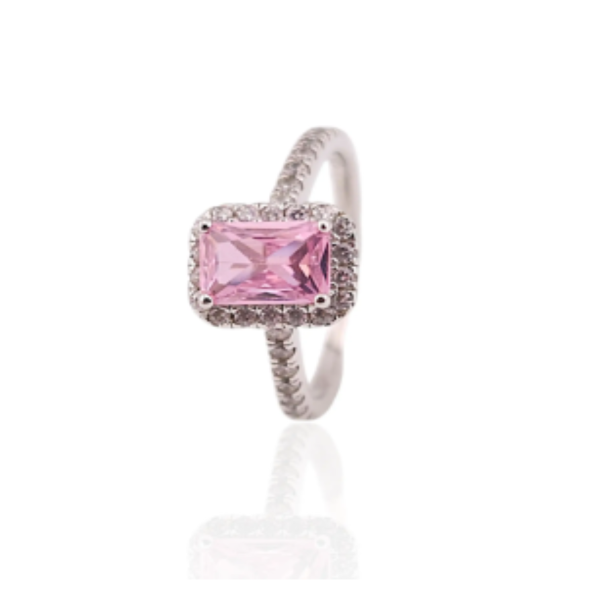Pink stone women ring