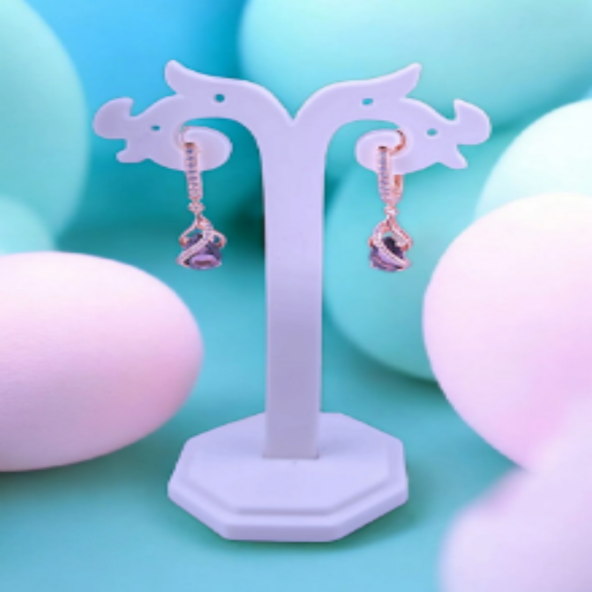 Fancy silver hanging earring