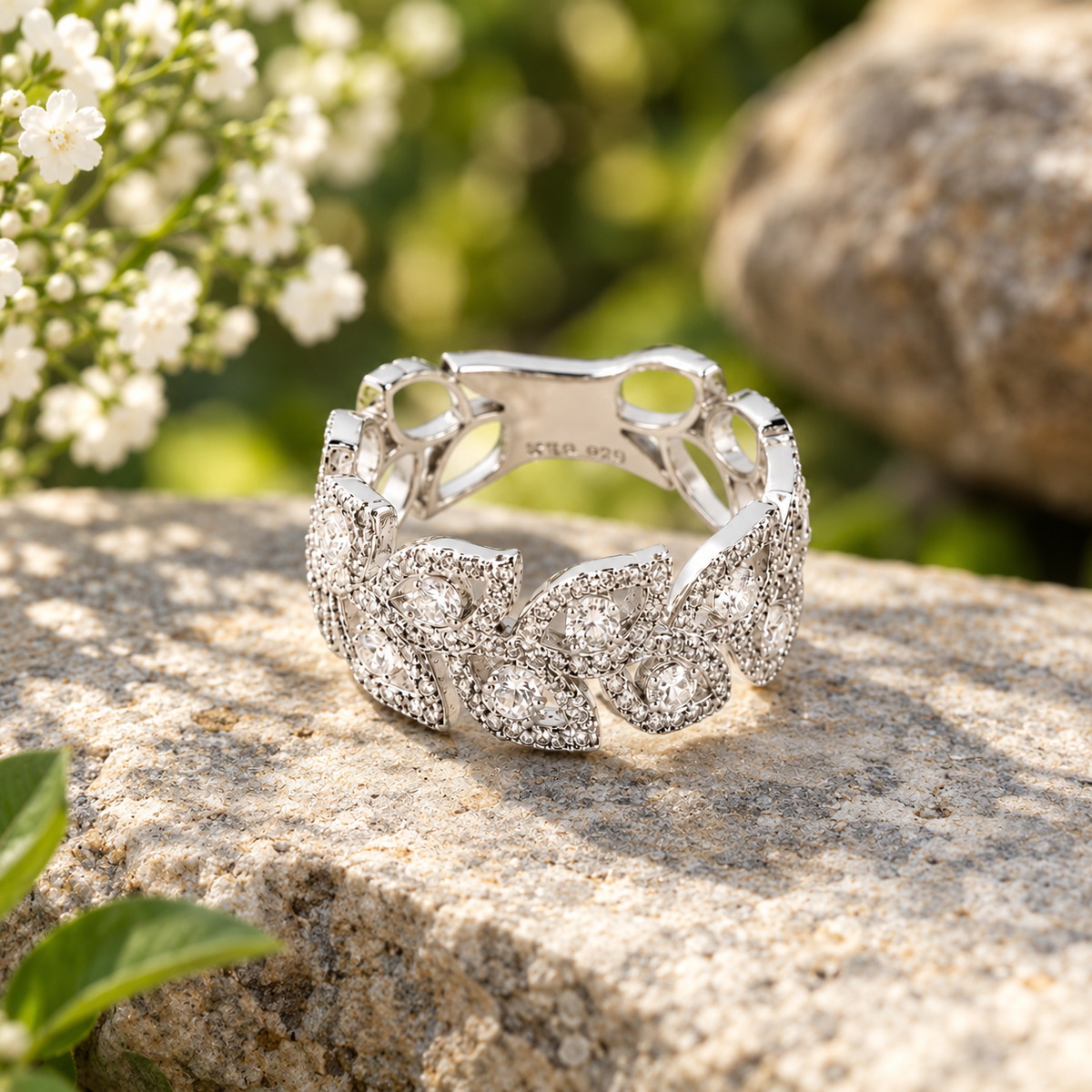 CZ Stone pure silver women ring
