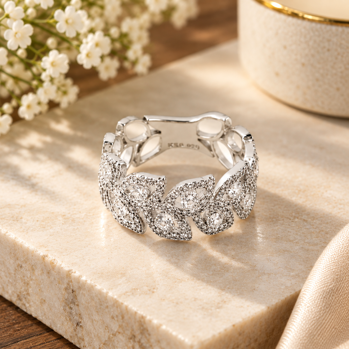 CZ Stone pure silver women ring