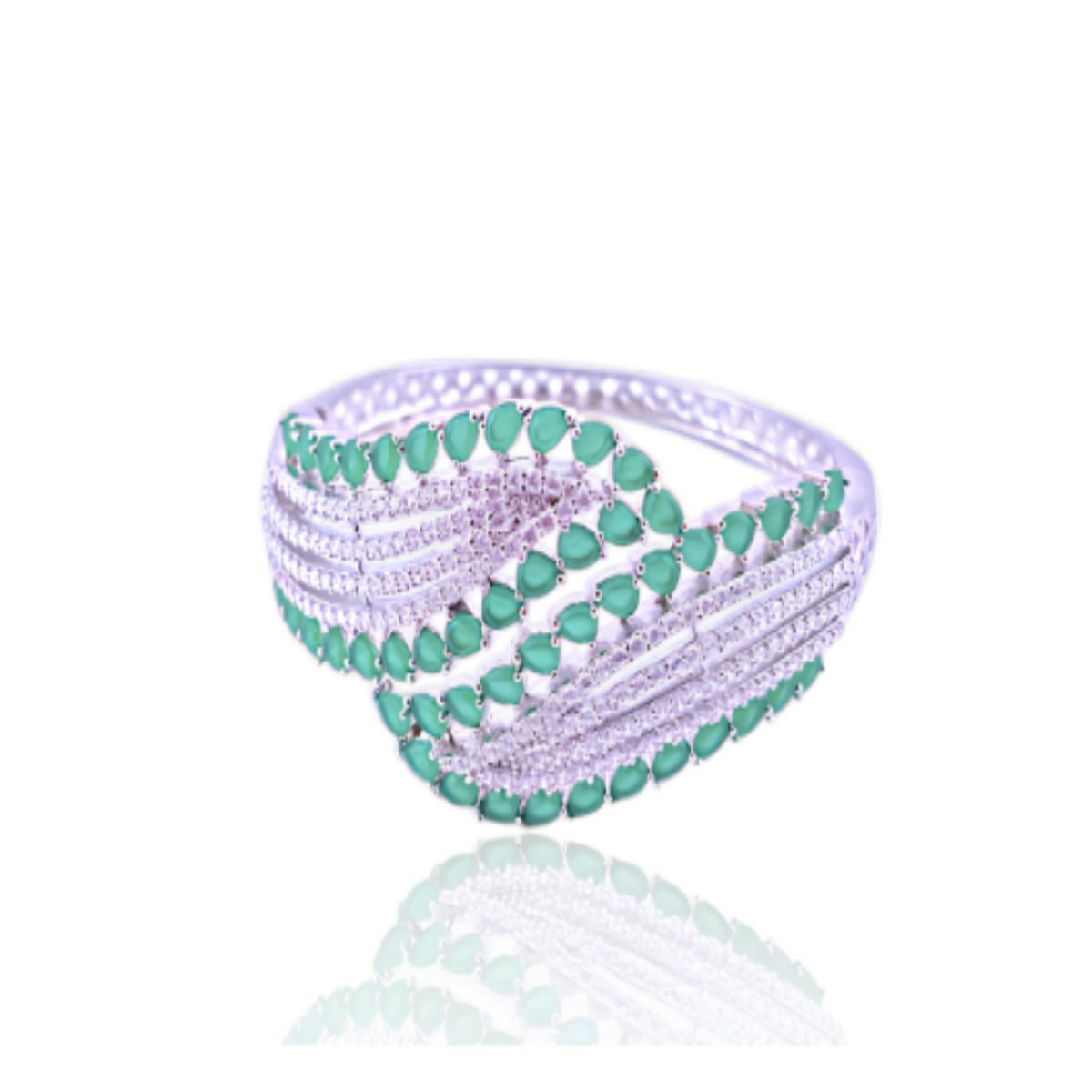 Green stone Fancy Kada