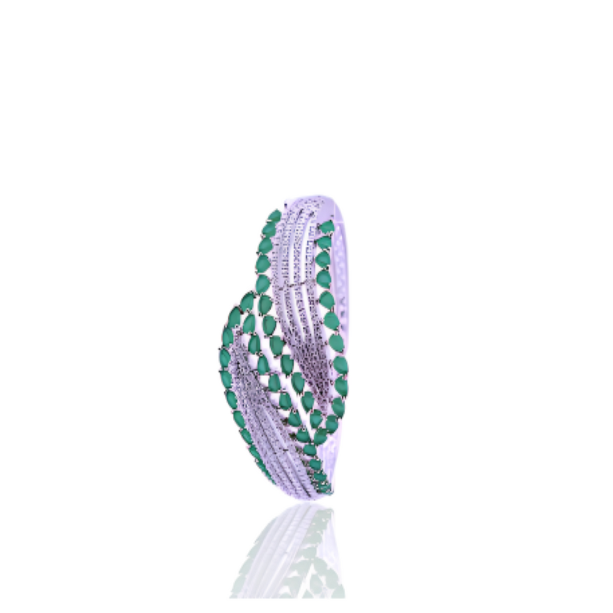 Green stone Fancy Kada